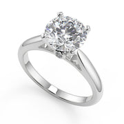 Maria Classic Cathedral Solitaire Round Cut Diamond Engagement Ring - Nivetta